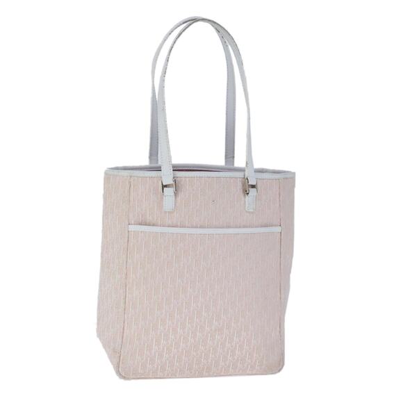 DIOR Trotter Canvas Tote Bag Pink Silver - Picture 1 of 16